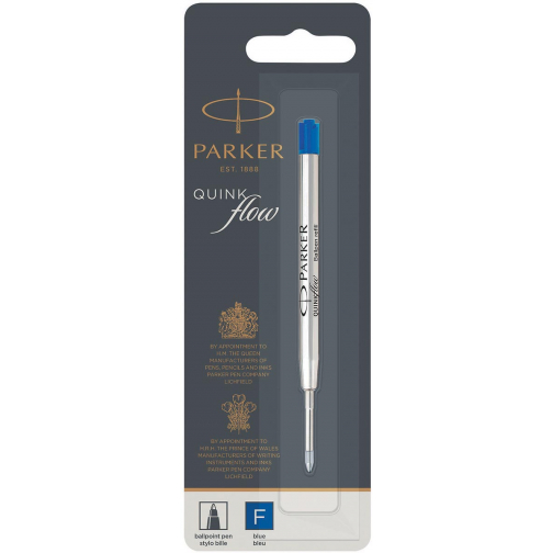 Parker Quinkflow recharge pour stylo bille, pointe fine, bleu, sous blister