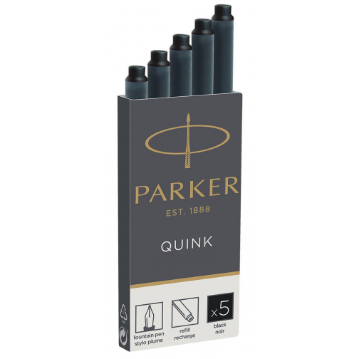 Parker Quink cartouches d'encre, noir, boîte de 5 pièces
