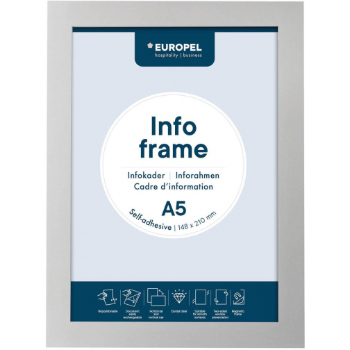 Europel cadre auto-collant ft A5, argent, paquet de 2 pièces