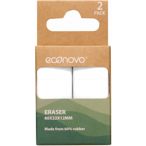 Econovo gomme, blanc, blister de 2 pièces