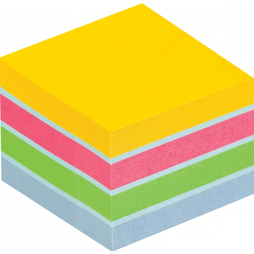 Post-it Notes mini cube, 400 feuilles, ft 51 x 51 mm, couleurs assorties, sous blister