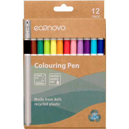 Econovo feutres, set de 12 pièces, couleures assorties