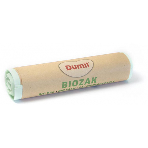 Dumil bio sac poubelle, 16 microns, 60 l, rouleau de 8 pièces, vert