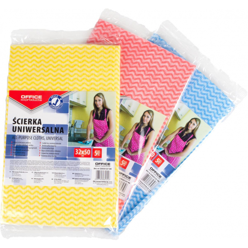 OFFICE products chamoisette en micorfibres universelle, ft 30 x 30 cm, couleurs assorties
