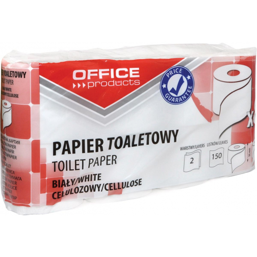 OFFICE products papier toilette, 2 pli, 150 feuilles, blanc, paquet de 8 rouleaux