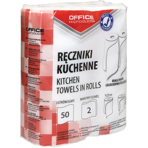 OFFICE products rouleau d'essuie-tout, 2 plis, 50 feuilles, paquet de 2 rouleaux
