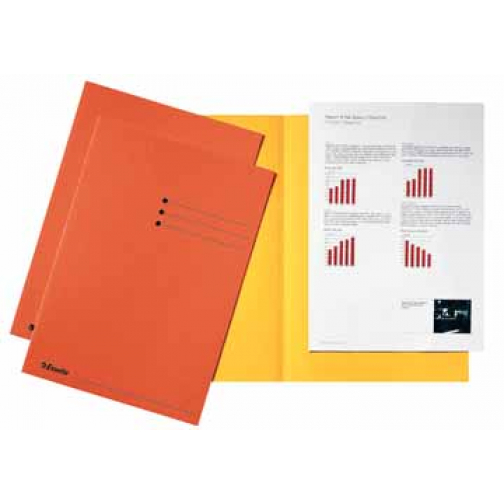 Esselte chemise de classement orange, carton de 180 g/m², paquet de 100 pièces