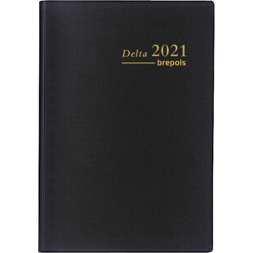 Brepols agenda Delta Seta 6 langues, noir, 2026