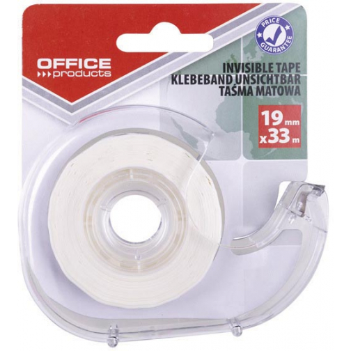 OFFICE products ruban adhésif, 19 mm x 33 m, transparent, blister avec 1 dérouleur et 1 rouleau