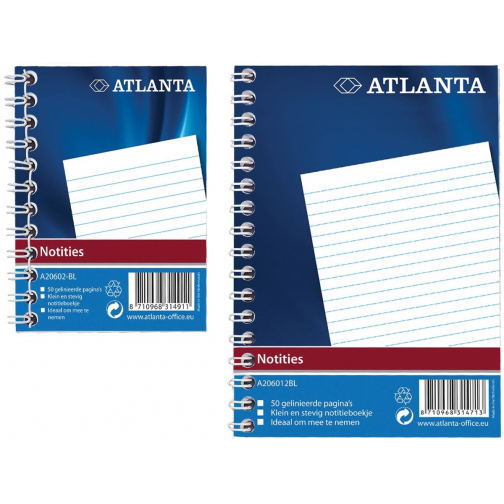 Atlanta by Jalema carnet de notes ft A7, ligné, blue