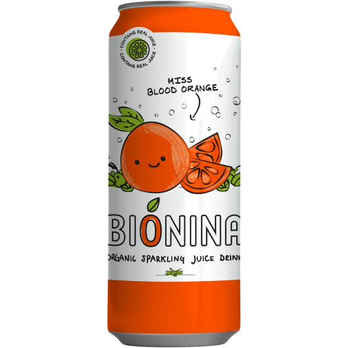 Bionina Miss Blood Orange, canette de 33 cl, paquet de 12 pièces