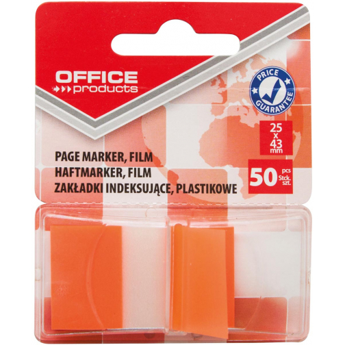 Office Products index, 25 x 43 mm, blister de 50 pièces, orange