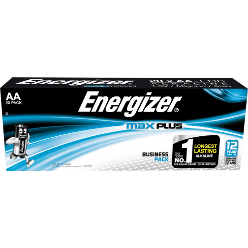 Energizer piles Max Plus, AA, paquet de 20 pièces