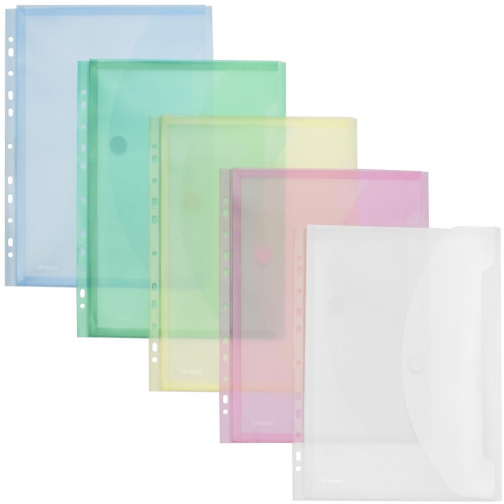 Foldersys pochette perforée A4, couleurs assorties, paquet de 10 pièces