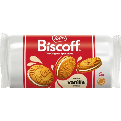 Lotus Biscoff speculoos fourrés, display de 16 pièces avec 5 biscuits, 50 g, vanille