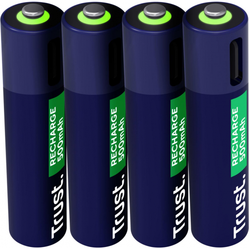 Trust piles rechargeables USB-C AAA, blister 4 pièces