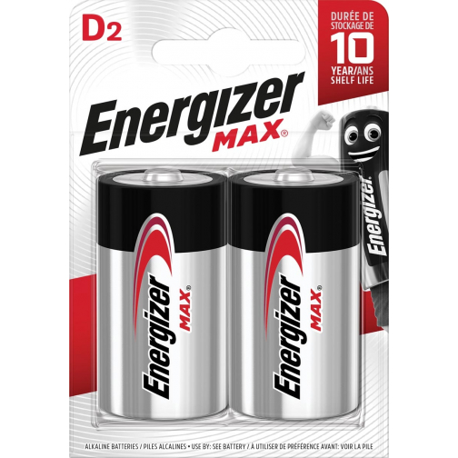 Energizer piles Max D, blister de 2 pièces