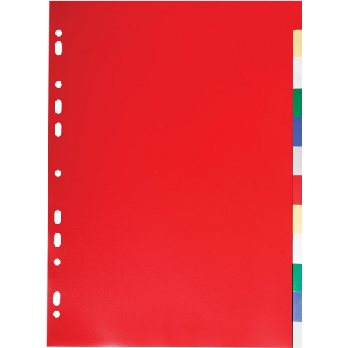 Exacompta intercalaires pour ft A4, en PP 12/100e, 12 onglets, couleurs assorties