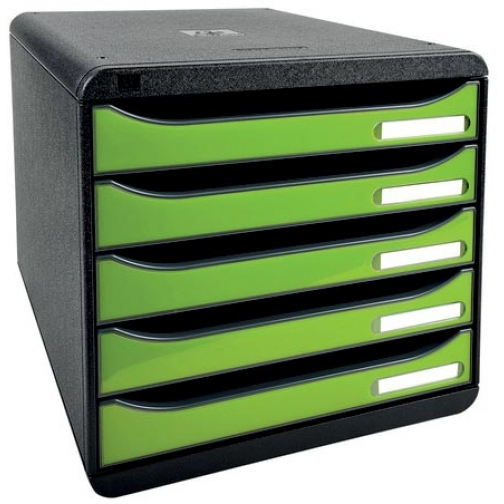 Exacompta bloc à tiroirs BIG-BOX PLUS Classic noir/vert anis glossy