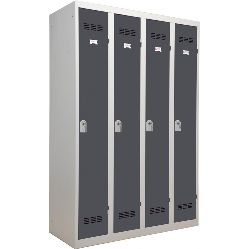 Vestiaire industrie propre, 4 portes, ft 180 x 120 cm, gris