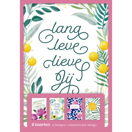 Hallmark cartes de souhaits, longue vie à toi (NL), blister de 8 pièces