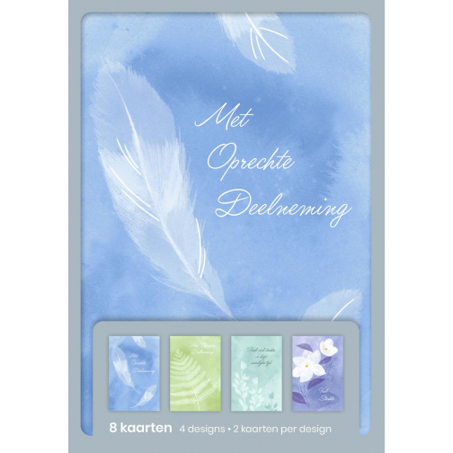 Hallmark cartes de souhaits, avec sincères condoléances (NL), blister de 8 pièces