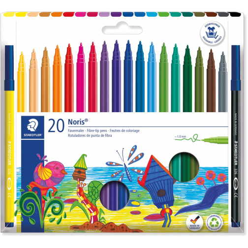 Staedtler Viltstift Noris 326, 20 feutres en pochette étui cartonné