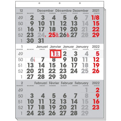 Calendrier trimestriel Compact, 2026
