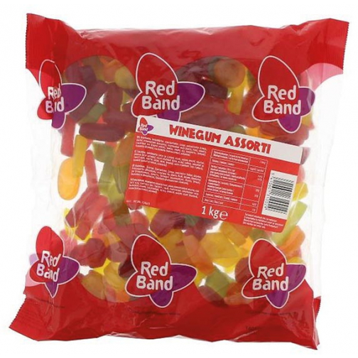 Red Band winegum, sac de 1 kg, assortiment