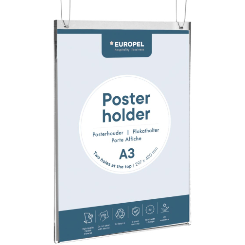 Europel présentoir de documents, portrait, à suspendre, ft A3