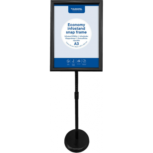 Europel standard sol info Economy, liste 25mm, ft A3, noir