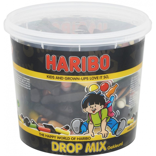 Haribo confiserie, seau de 650 g, dropmix coloré