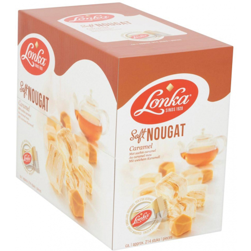 Lonka Nougat, emballé séparément, 12g, boîte de 214 pièces, caramel