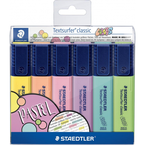Staedtler surligneur Textsurfer Classic, étui avec 6 couleurs pastel
