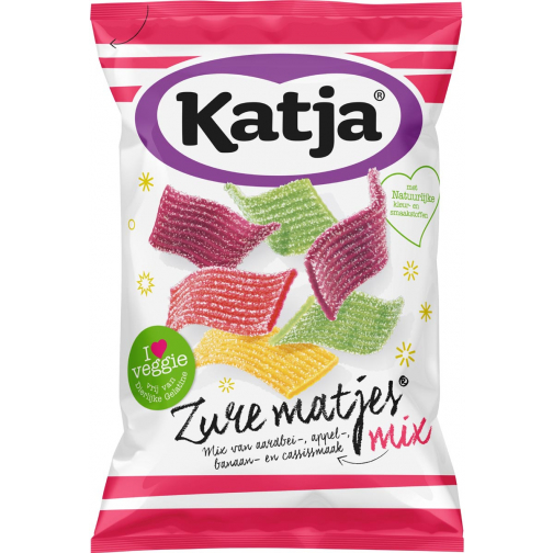 Katja Zure Matjes bonbons, mélange d'arômes de fraise, de pomme, de banane et de cassis, sachet de 250 g