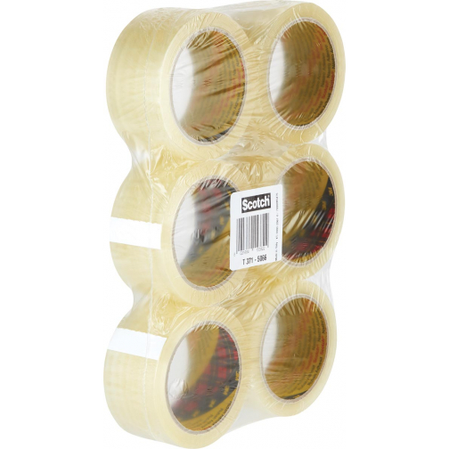 Scotch ruban adhésif d'emballage Classic, ft 50 mm x 66 m, transparent, paquet de 6 rouleaux