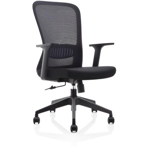 Chaise de bureau ergonomique, base en plastique, noir, paquet de 2 chaises