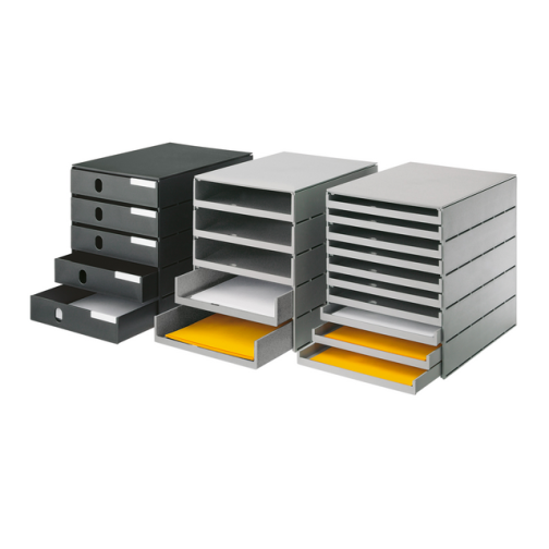 Ladenbox Styroval 5 laden grijs gesloten