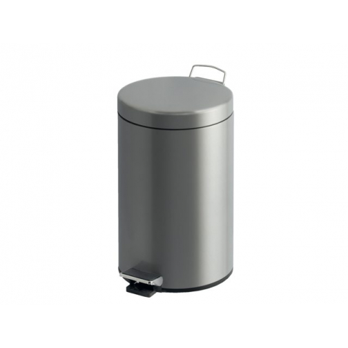 Afvalbak pedaalemmer rond 12liter mat rvs