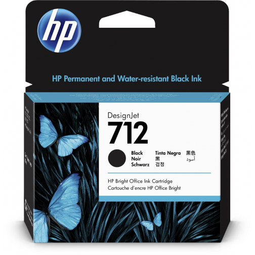 HP cartouche d'encre 712, 80 ml, OEM 3ED71A, noir