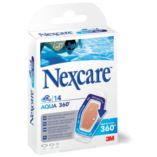 3M pansement Nexcare Aqua 360° 3 formats, blister de 14 pièces