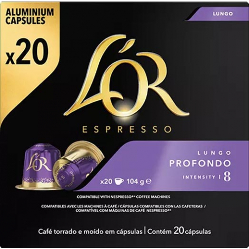Douwe Egberts L'Or Intensity capsules de café, Lungo Profondo, paquet de 20 pièces