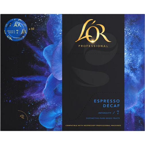 Douwe Egberts L'or professional discs Intensity 7, Espresso Décaf, paquet de 50 discs