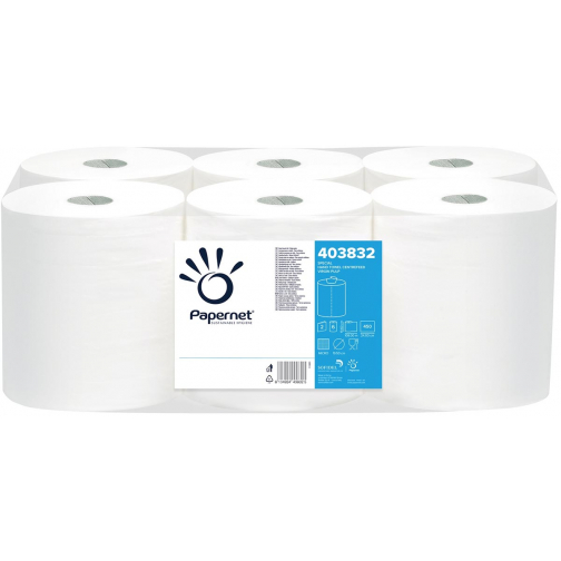 Papernet essuie-mains en papier Maxi Centerfeed, 2 plis, 108 mètres, 450 feuilles, paquet de 6 rouleaux
