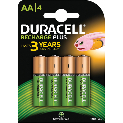 Duracell piles Recharge Plus, AA, blister 4 pièces