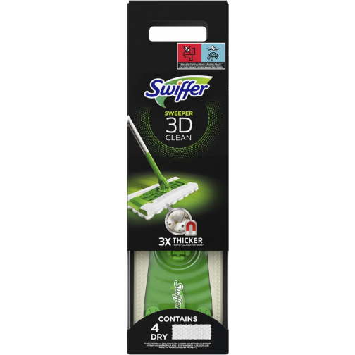 Swiffer nettoyeur pour sols 3D Clean kit de démarrage, avec 4 lingettes sèches et 2 humides