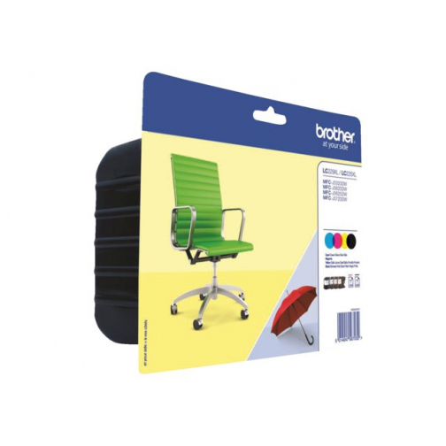 Inktcartridge Brother LC-229XLVALBP zwart + 3 kleuren HC