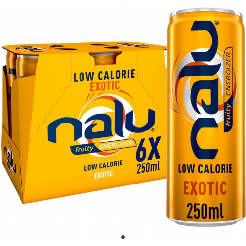 Nalu boisson énergisante Exotic, cannette de 25 cl, paquet de 24