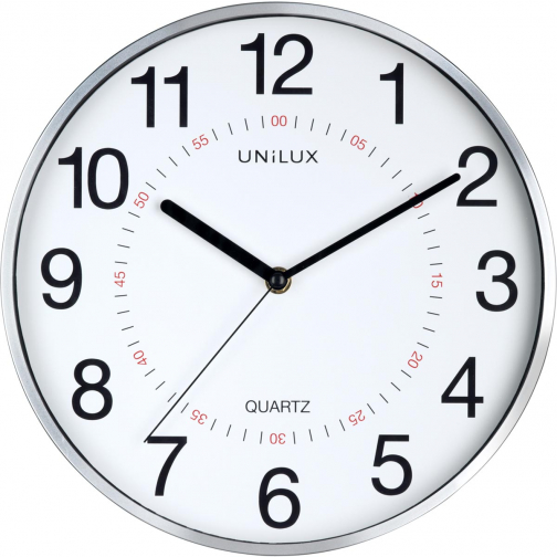 Unilux Aria horloge murale, diamètre 30,5 cm, gris métal