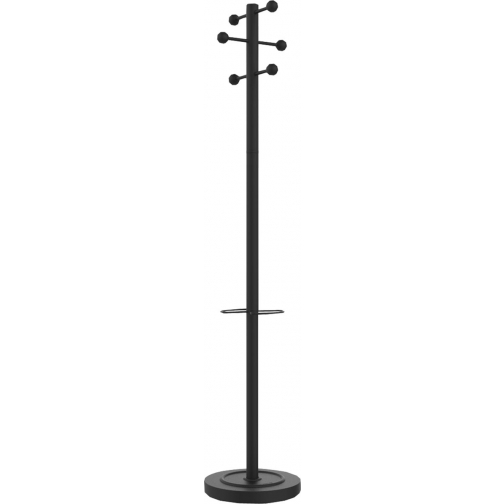 Unilux portemanteau Access, hauteur 175 cm, 6 patères, avec porte-parapluies, noir